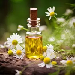 Esenciální olej Heřmánek od značky Green Plantation , 100% přírodní, 10 ml, vhodný pro podporu hormonální rovnováhy.
