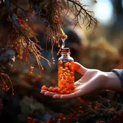 Skleněná lahvička s 10 ml 100% přírodního esenciálního oleje Jalovec obecný od značky Green Plantation.