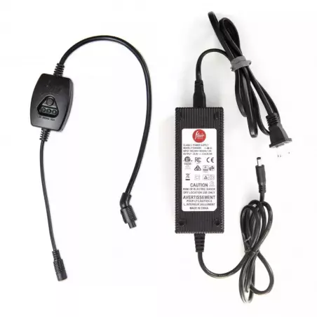 Příslušenství Flair 58 Preheat Controller s kolenem a napájecím zdrojem je kompatibilní se značkou Flair a nabízí praktické řešení pro optimální předohřev espresso.