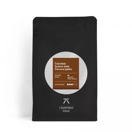 Kolumbie Exotico je kvalitní zrnková káva na espresso z lázeňské kávy s bohatou chutí, typickou pro kolumbijské oblasti.