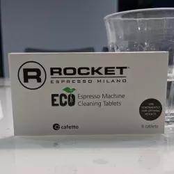 Ekologické tablety pro čištění kávovaru Rocket. Ekologické tablety pro čištění kávovaru Rocket.