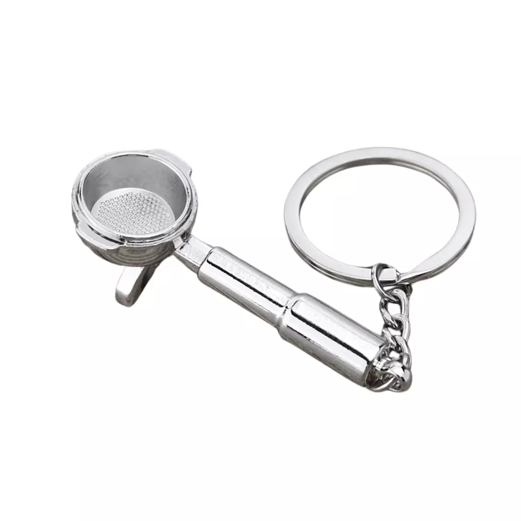Stříbrný portafilter přívěsek na klíče od značky Coffea je ideálním dárkem pro milovníky kávy, který potěší svou elegantní stříbrnou barvou.