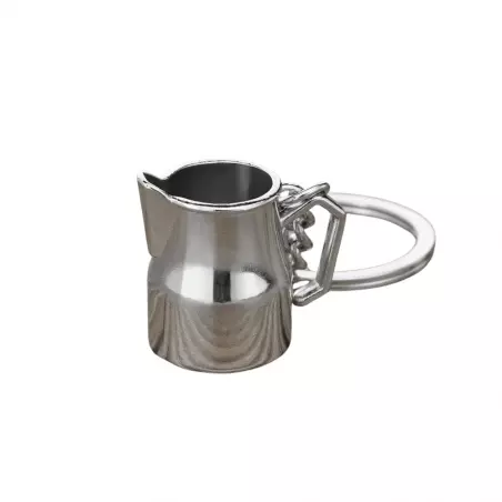 Stříbrná konvička na mléko jako přívěsek na klíče od značky Coffea je ideálním dárkem pro milovníky kávy.