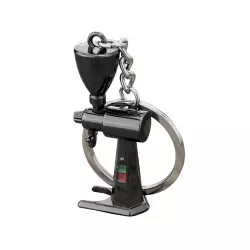 Černý mlýnek na kávu od značky Coffea je stylový přívěsek na klíče ideální pro milovníky kávy.