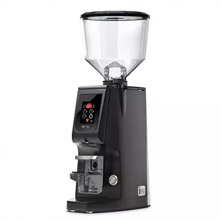 Mlýnek Eureka Atom W 75 v černém provedení je ideální volbou pro restaurace, které hledají kvalitní a efektivní zařízení pro mletí kávy.