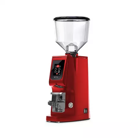 Espressový mlýnek na kávu Eureka Atom W 75 v červené barvě je elektrický model, který zajistí rovnoměrné mletí pro dokonalou chuť vaší kávy.