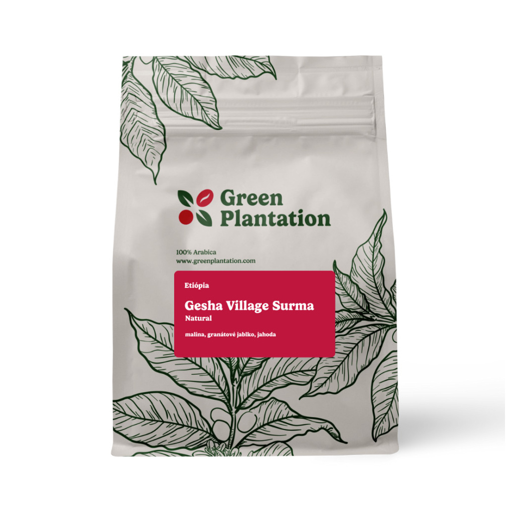 Sáček s filtrovanou kávou Etiopie Gesha Village Surma Natural, 100 g