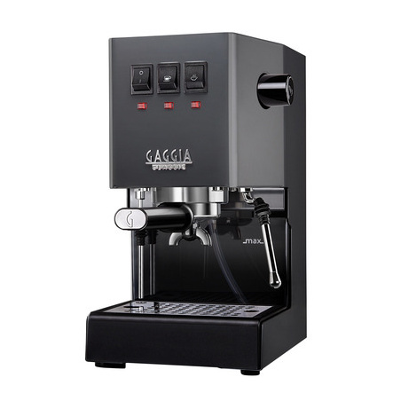 Pákový kávovar Gaggia Classic EVO v provedení Industrial Grey z čelního pohledu