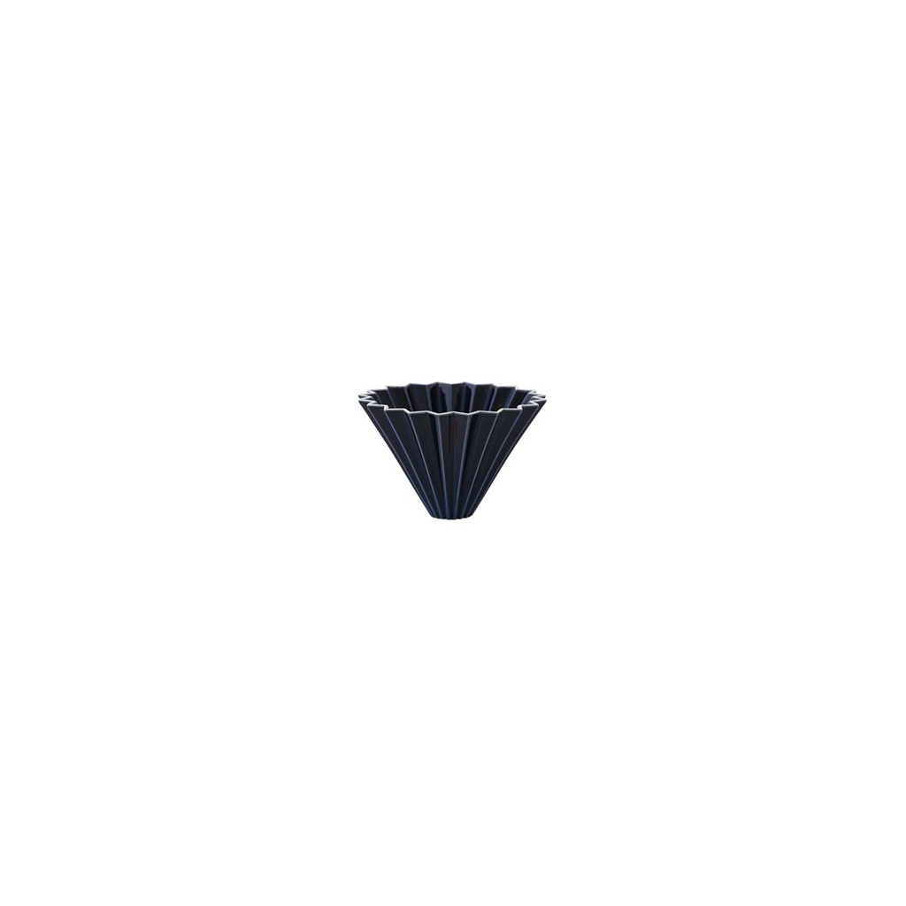 Malý keramický dripper Origami velikosti S v tmavě modré barvě z porcelánu Mino Malý keramický dripper Origami velikosti S v tmavě modré barvě z porcelánu Mino