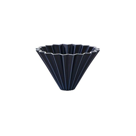 Malý keramický dripper Origami velikosti S v tmavě modré barvě z porcelánu Mino