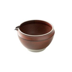 Hnědá japonská miska na matcha Origami Kataguchi z porcelánu, objem 540 ml