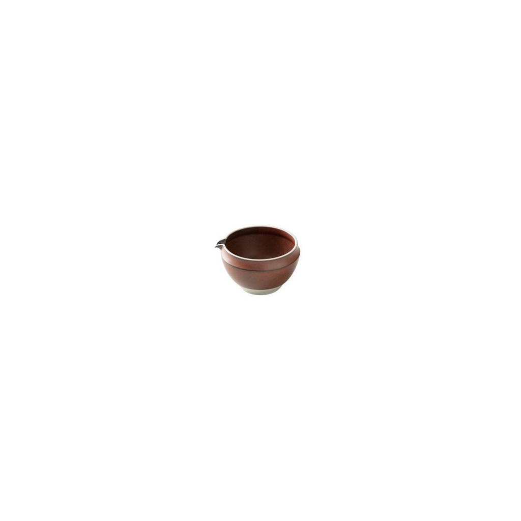 Hnědá japonská miska na matcha Origami Kataguchi z porcelánu, objem 540 ml