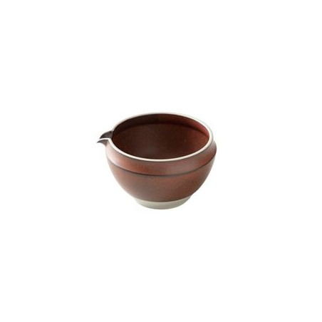 Hnědá japonská miska na matcha Origami Kataguchi z porcelánu, objem 540 ml