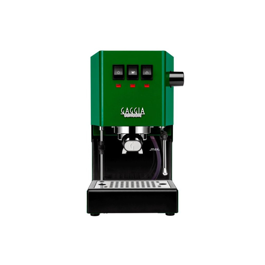 Zelený pákový kávovar Gaggia Classic E24 pro domácí espresso Zelený pákový kávovar Gaggia Classic E24 pro domácí espresso