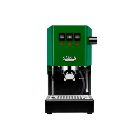 Zelený pákový kávovar Gaggia Classic E24 pro domácí espresso