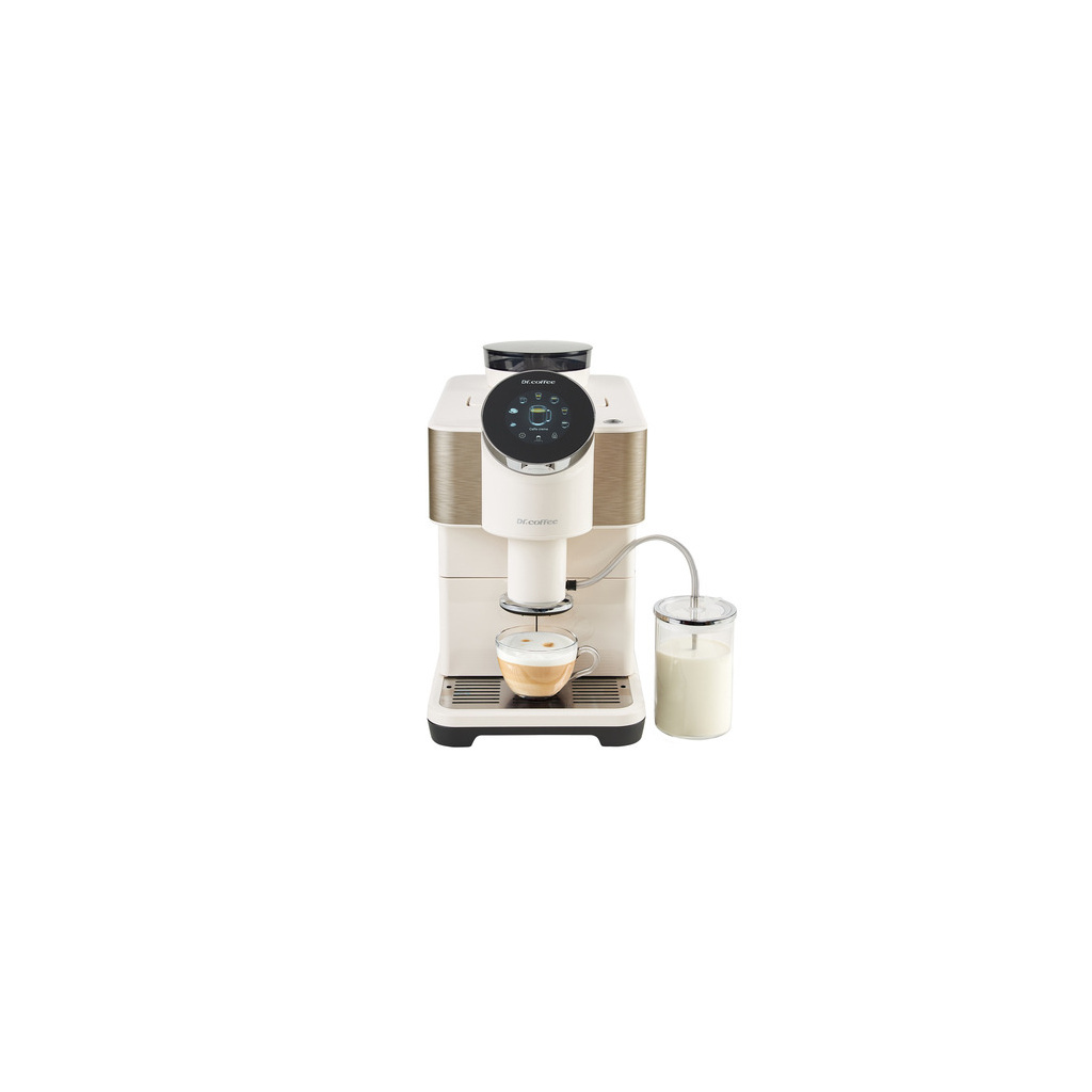 Automatický kávovar Dr. Coffee H2 White v bílém provedení z čelní strany Automatický kávovar Dr. Coffee H2 White v bílém provedení z čelní strany