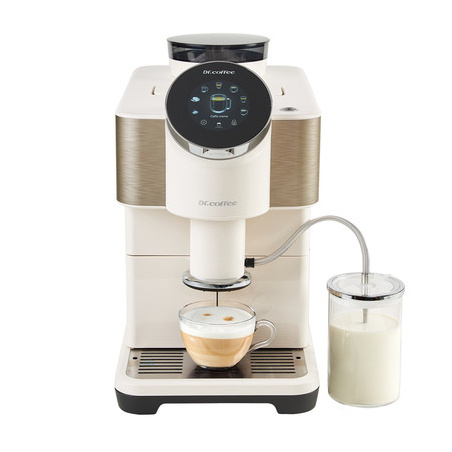 Automatický kávovar Dr. Coffee H2 White v bílém provedení z čelní strany
