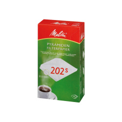 Balení stovky pyramidových papírových filtrů Melitta Pa SF 202 S