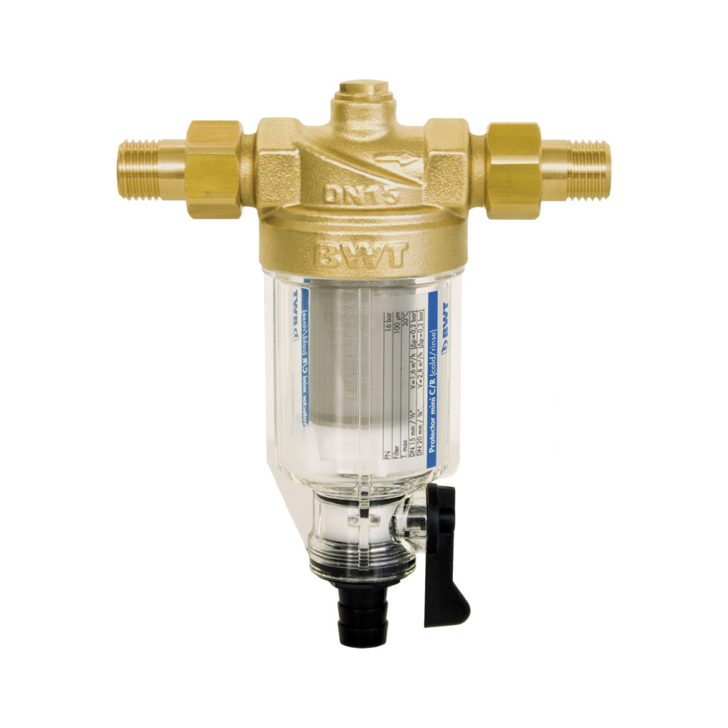 Mechanický předfiltr BWT Protector Mini C/R 1/2" s proplachem a filtrací 30 µm