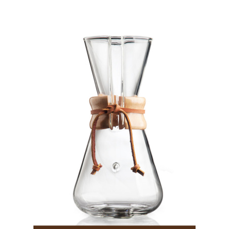 Skleněný Chemex Classic na osm šálků o objemu 1200 ml s dřevěným obojkem