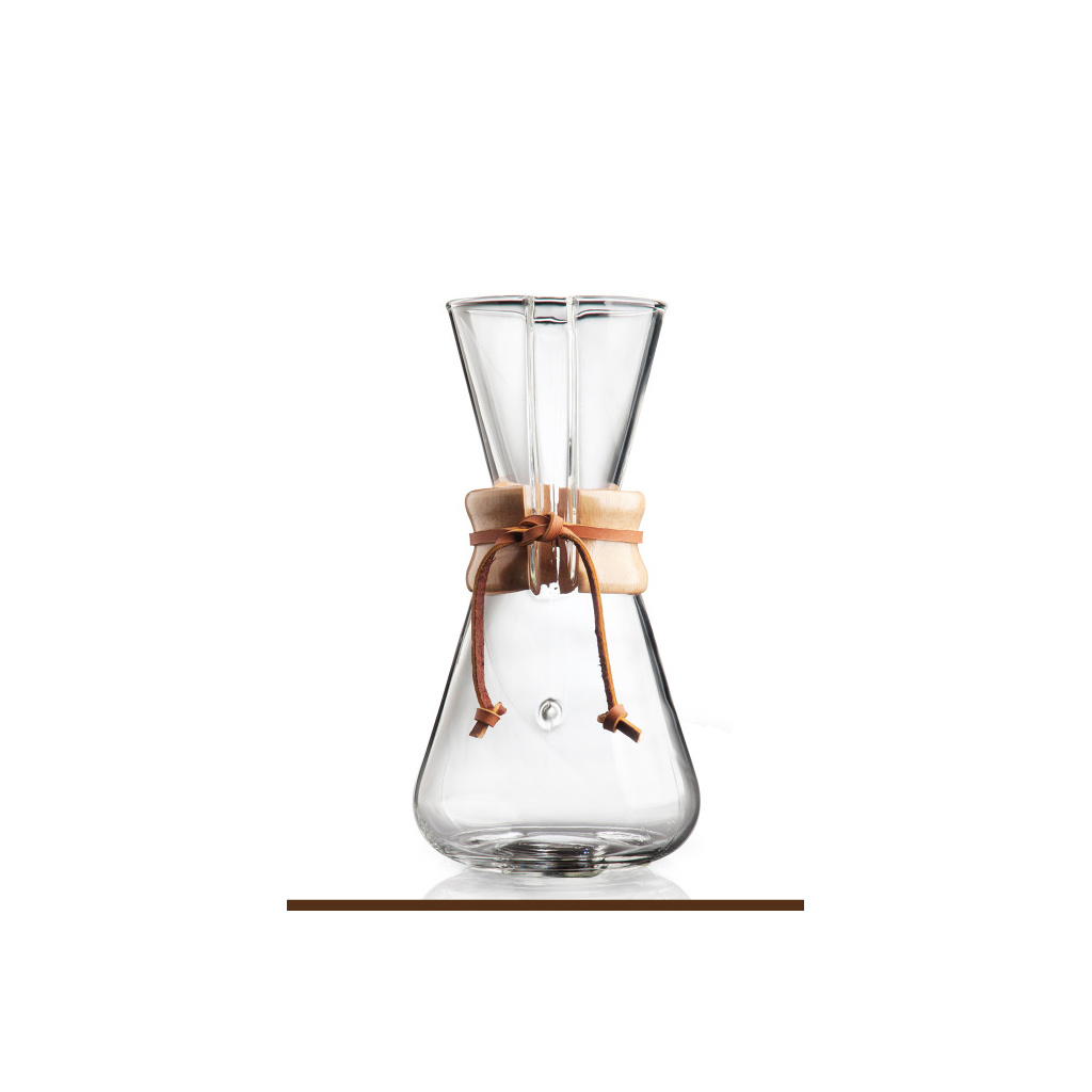 Chemex Classic na šest šálků, 880 ml, se dřevěným obojkem, celkový pohled