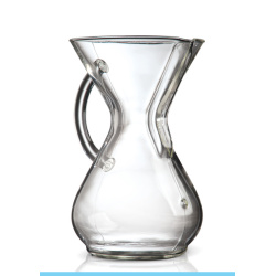 Chemex 450 ml z boku, vidět skleněnou rukojeť Chemex 450 ml z boku, vidět skleněnou rukojeť