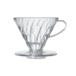 Dripper Hario V60 02 z čirého plastu, celkový pohled Dripper Hario V60 02 z čirého plastu, celkový pohled