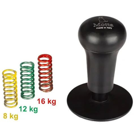 Tamper Motta se zarovnávacím diskem a regulací tlaku, průměr 58,5 mm