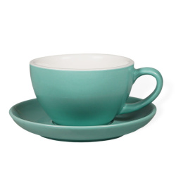 Tyrkysový šálek Biebri s podšálkem z porcelánu
