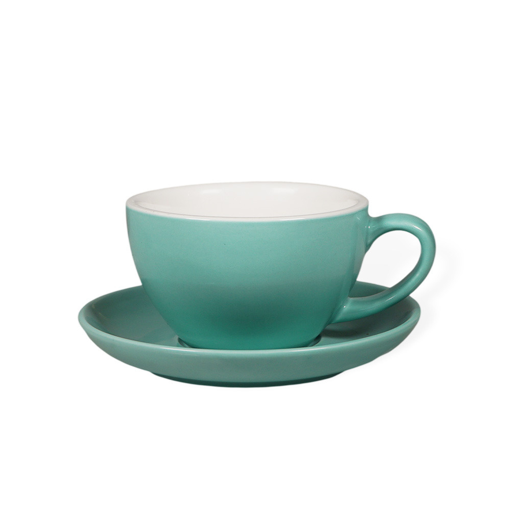 Tyrkysový šálek Biebri s podšálkem z porcelánu