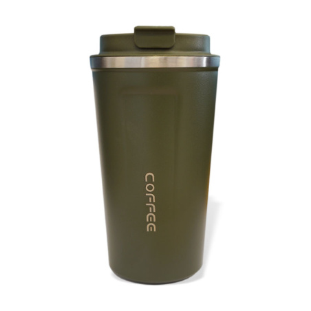 Olivově zbarvený termohrnek Ecocoffee na kávu