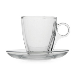 Skleněný šálek Cherie s podšálkem na espresso, 70 ml