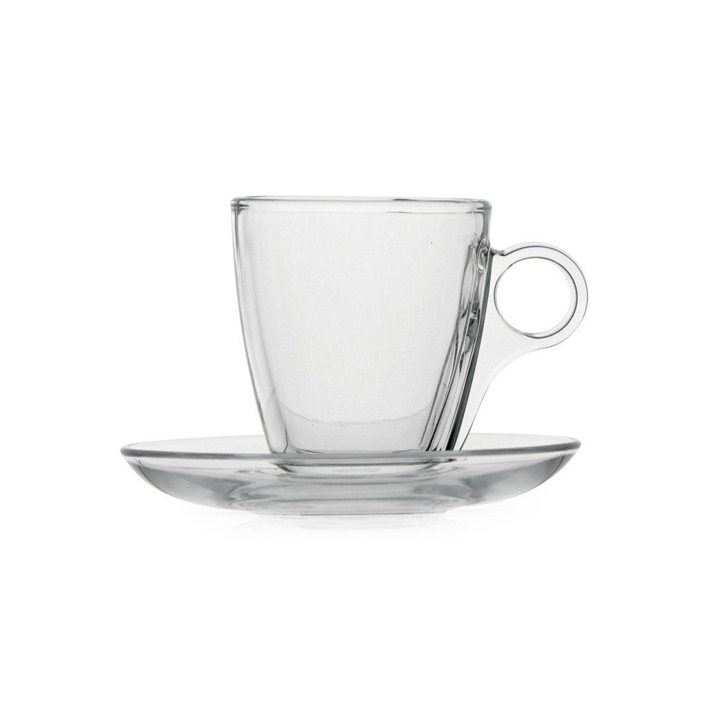 Skleněný šálek Cherie s podšálkem na espresso, 70 ml