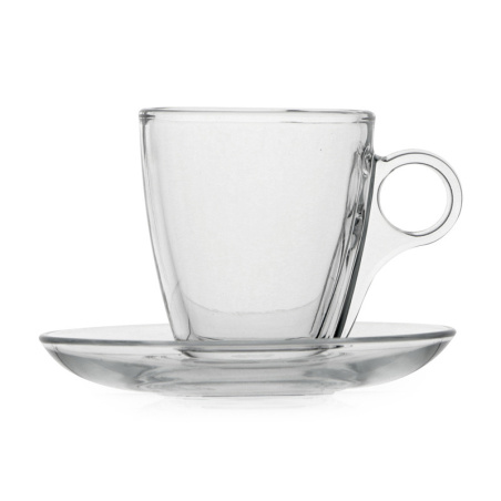 Skleněný šálek Cherie s podšálkem na espresso, 70 ml