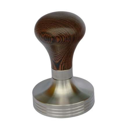 Těžký tamper King s konvexním dnem, nerez a wenge, 58,6 mm