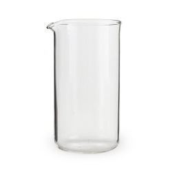 Náhradní skleněná nádoba Yama do French pressu na 240 nebo 750 ml, pohled zepředu