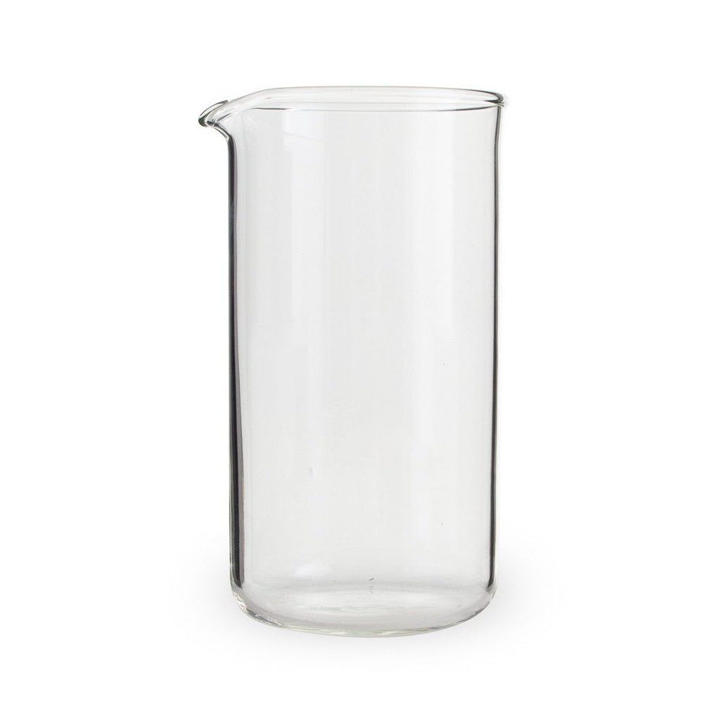 Náhradní skleněná nádoba Yama do French pressu na 240 nebo 750 ml, pohled zepředu