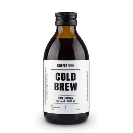 Cold brew z kolumbijského regionu Tolima v lahvi o objemu 220 ml, zepředu