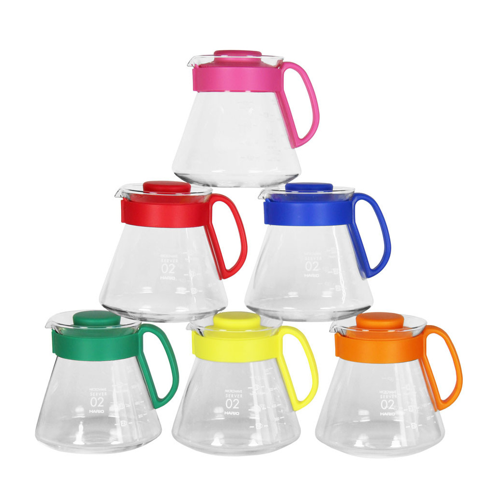 Sada šesti karaf Hario V60 Range Server 600 ml Candy Edition, balení zepředu Sada šesti karaf Hario V60 Range Server 600 ml Candy Edition, balení zepředu