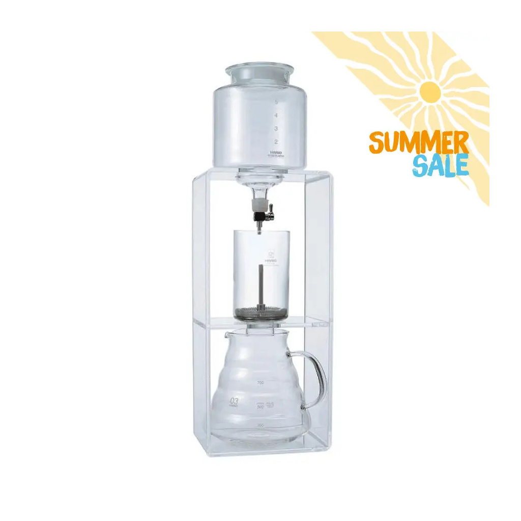 Kapací věž Hario Water Dripper Clear na cold brew pro 2 až 6 šálků, celkový pohled
