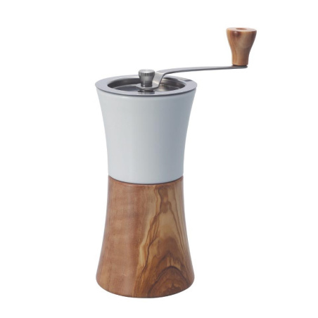 Ruční mlýnek Hario Coffee Mill z olivového dřeva, celkový pohled