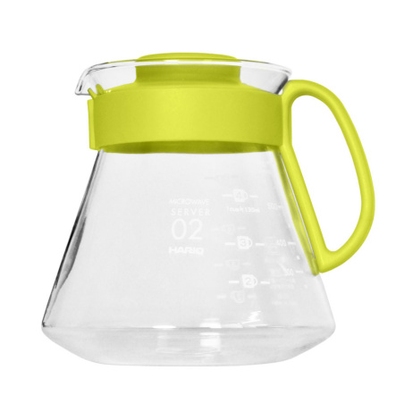 Skleněná konvice Hario V60 Range Server 600 ml, odstín Sunflower Yellow, celkový pohled
