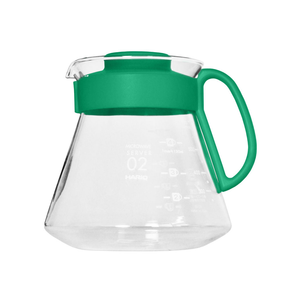Skleněná konvice Hario V60 Range Server 600 ml, odstín Bamboo Green, celkový pohled Skleněná konvice Hario V60 Range Server 600 ml, odstín Bamboo Green, celkový pohled