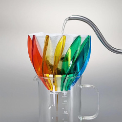 Suiren Rainbow při přípravě filtrované kávy Suiren Rainbow při přípravě filtrované kávy