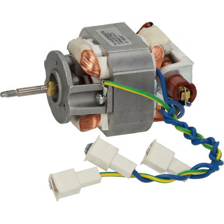 Elektromotor mixéru s měděným vinutím, hřídelí, barevnými vodiči a bílými konektory