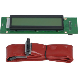 Zelená deska s LCD displejem a konektorovou lištou s piny na boku Zelená deska s LCD displejem a konektorovou lištou s piny na boku