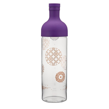 Láhev Hario AYA Filter in Bottle 750 ml na studený čaj v odstínu Edo Purple, celkový pohled