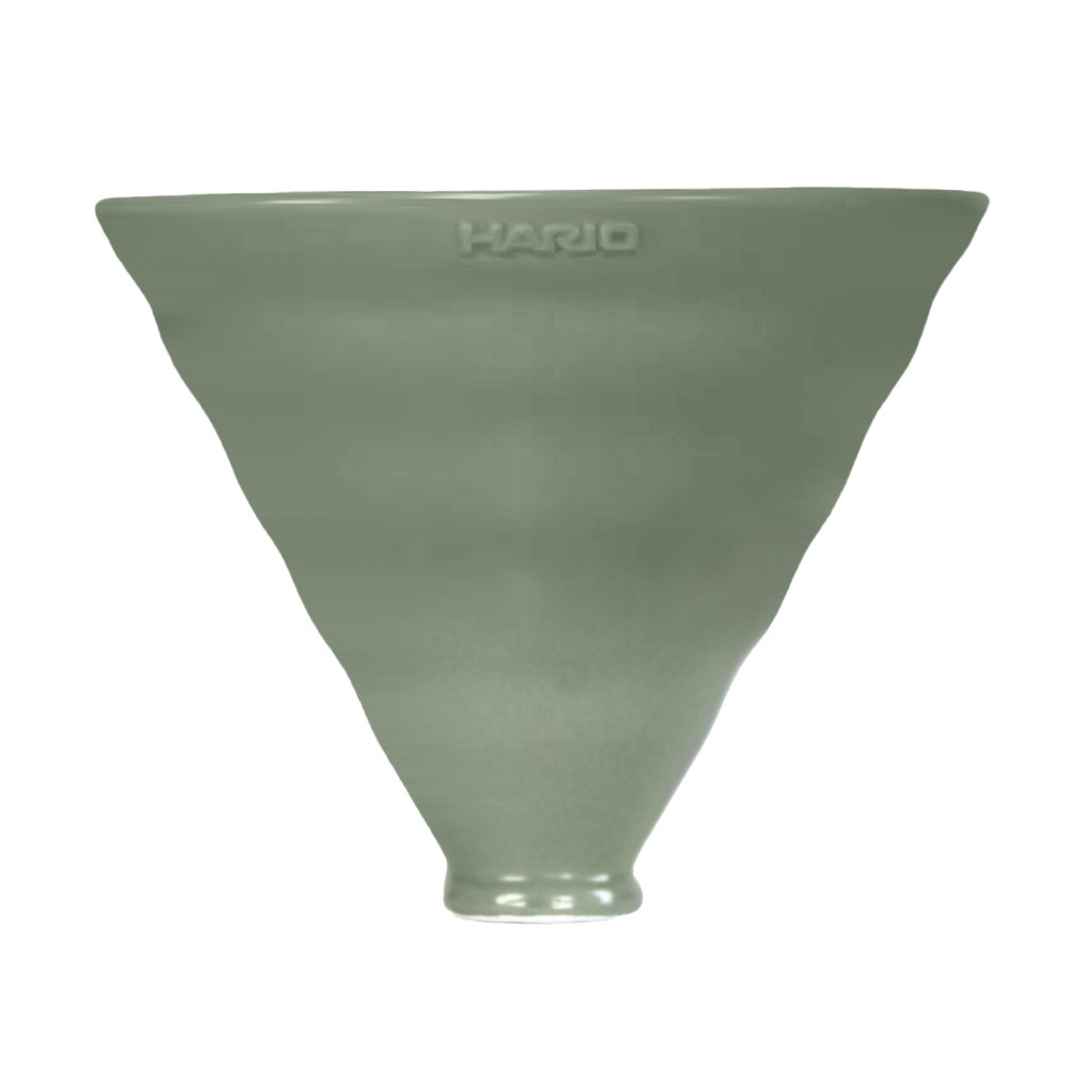 Keramický dripper Hario V60 Switch & Match 03 v provedení Oil Green, celkový pohled Keramický dripper Hario V60 Switch & Match 03 v provedení Oil Green, celkový pohled