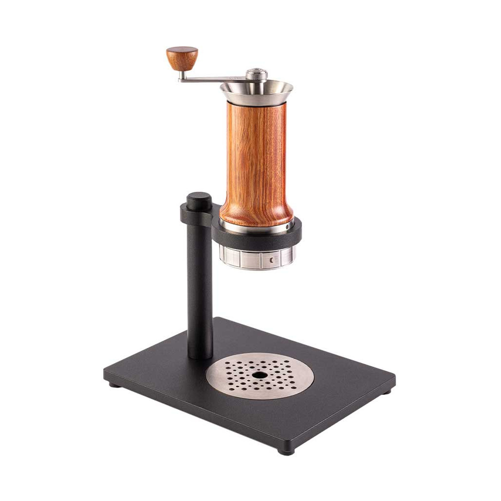 Ruční espresso kávovar Aram Espresso Maker s ocelovým stojanem v provedení Reddish, celkový pohled
