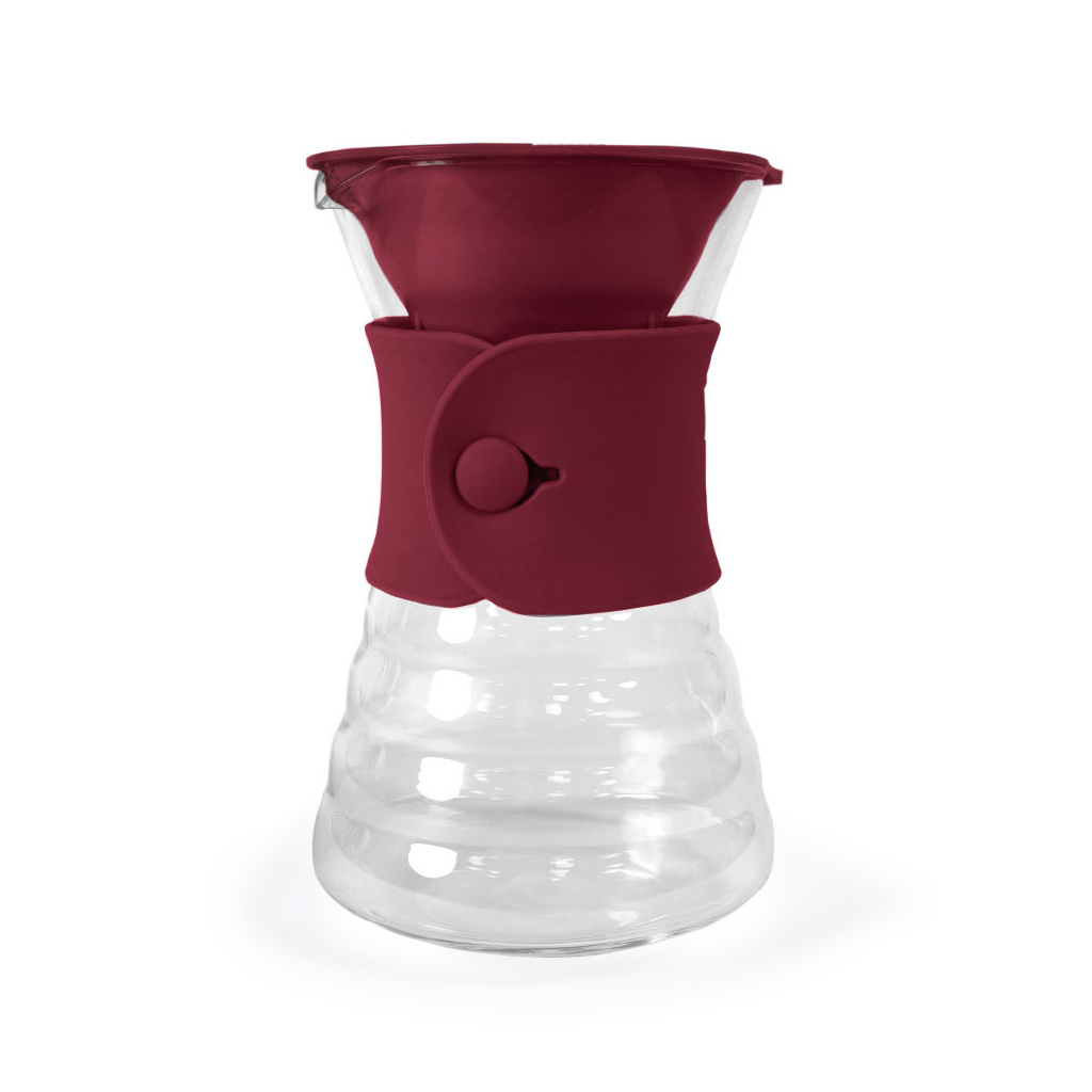 Karafa Hario V60 Drip Decanter 700 ml v brusinkovém odstínu, celkový pohled